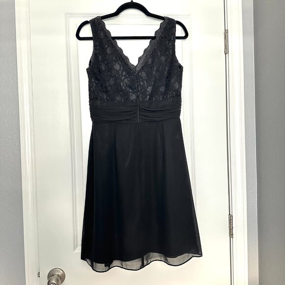 JESSICA HOWARD PETITE | Women's  Lace Chiffon Petite Dress | Black | Size: 10P - Picture 2 of 8